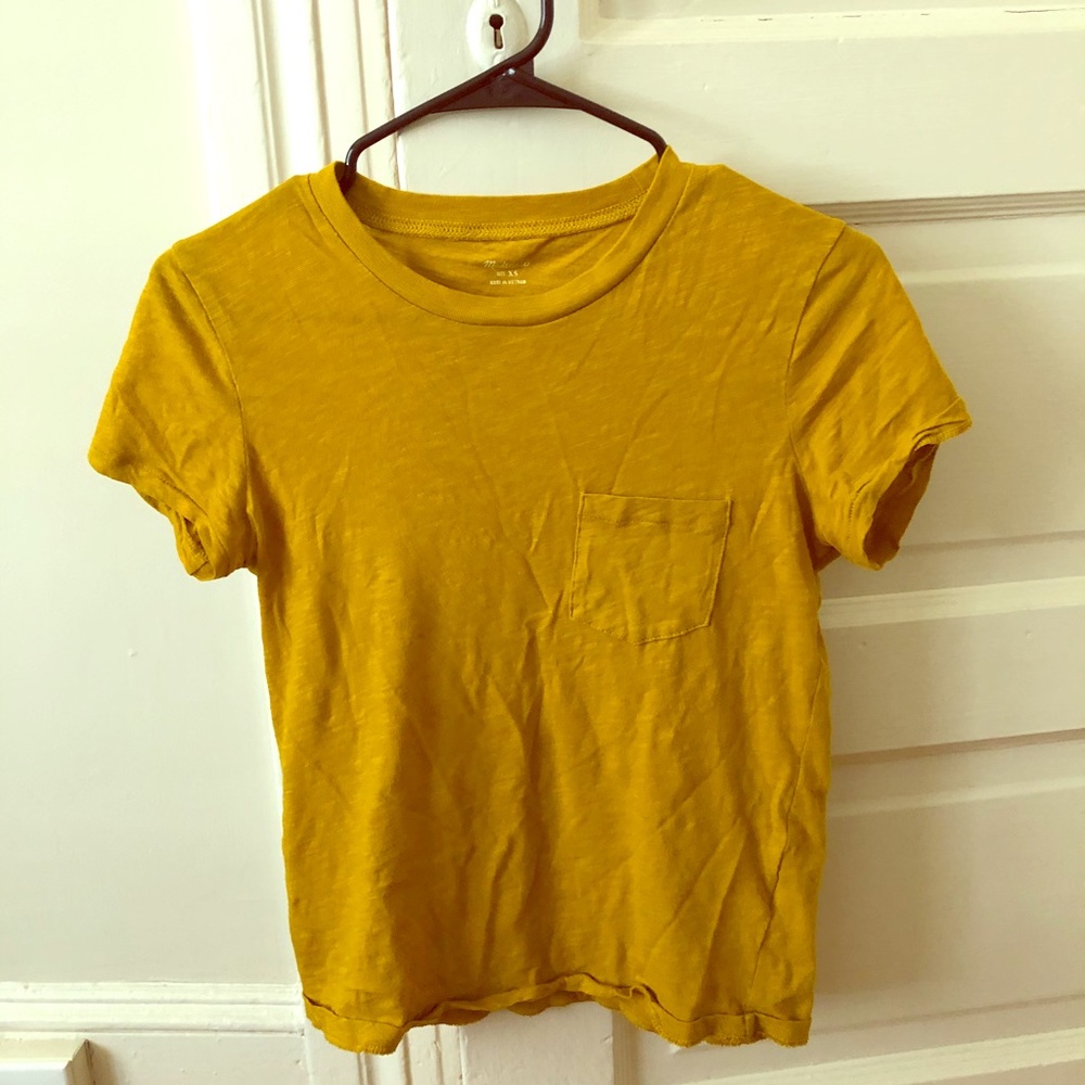 Madewell XS pocket tee, yellow